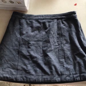 Navy suede skirt